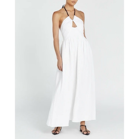DISSH Alyssa Linen Maxi Dress White Sz 12 NWT - Picture 1 of 12